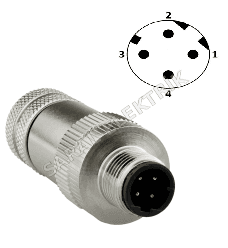 SACC-M12MSD-4Q SH PN 4 Pin Erkek Konnektör