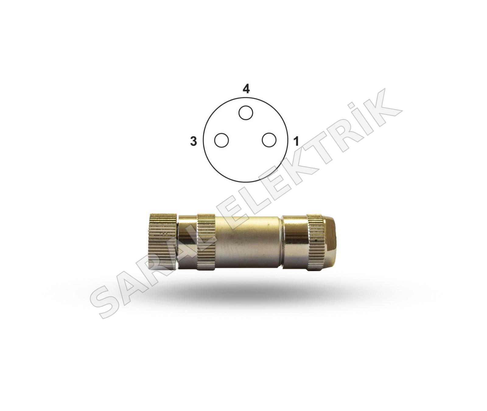 M8 3 pin Metal Female Connector