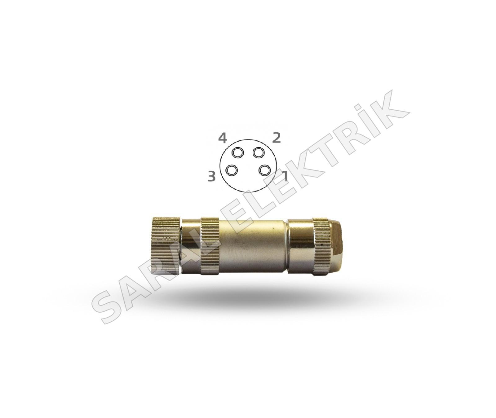M8 4 pin Metal Female Connector