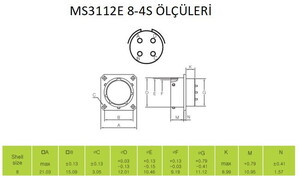 MS3112E 8-4S Dişi Askeri Konnektör-KUKDONG #2