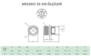 MS3101F 32-15S Disi Askeri Konnektör-KUKDONG #2