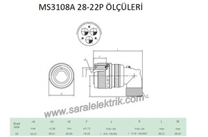 MS3108F 28-22P Askeri Konnektör-KUKDONG #3