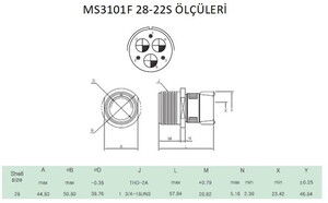 MS3101F 28-22S Disi Askeri Konnektör-KUKDONG #2