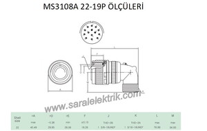 MS3108F 22-19P Askeri Konnektör-KUKDONG #3