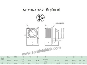 MS3102A 32-2S Disi Askeri Konnektör-KUKDONG #3