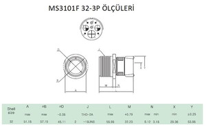 MS3101F 32-3P Askeri Konnektör-KUKDONG #2