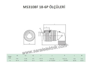 MS3108F 18-6P Askeri Konnektör-KUKDONG #3