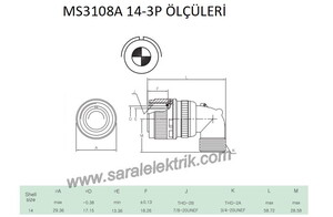 MS3108F 14-3P Askeri Konnektör-KUKDONG #3