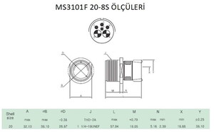 MS3101F 20-8S Disi Askeri Konnektör-KUKDONG #2