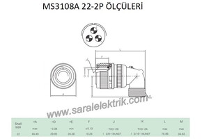 MS3108F 22-2P Askeri Konnektör-KUKDONG #3