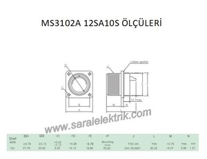 MS3102A 12SA10S Askeri Konnektör-KUKDONG #3